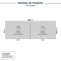 Guarda-roupa Modulado 4 Peças 8 Portas Jade Cabecasa Madeiramadeira - 2