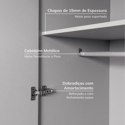 Guarda-roupa Modulado 4 Peças 8 Portas Jade Cabecasa Madeiramadeira - 8
