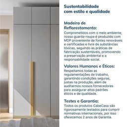 Guarda-roupa Modulado 4 Peças 8 Portas Jade Cabecasa Madeiramadeira - 15