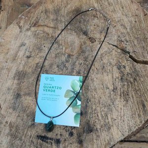 Colar com Pedra Natural - Proteção Prosperidade Sabedoria - Pedra Quartzo Verde