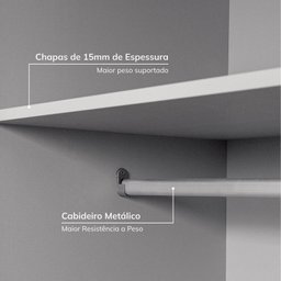 Guarda-roupa Modulado 2 Peças sem Portas Jade CabeCasa MadeiraMadeira - 6