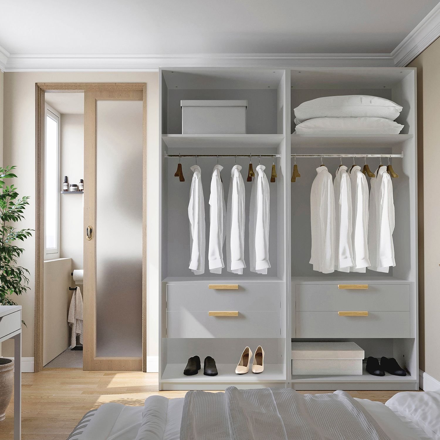 Guarda-Roupa Modulado 2 Peças sem Portas Jade CabeCasa