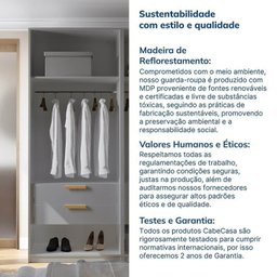Guarda-roupa Modulado 2 Peças sem Portas Jade CabeCasa MadeiraMadeira - 10