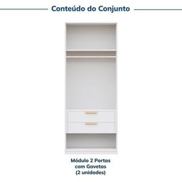 Guarda-roupa Modulado 2 Peças 4 Portas Jade Cabecasa Madeiramadeira - 4