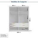 Ver imagem 3 de Guarda-Roupa Planejado 2 Peças 4 Portas Jade CabeCasa MadeiraOriginals Branco/Fosco