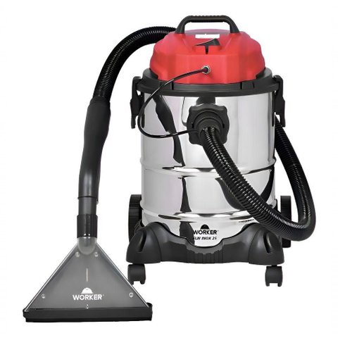 Extratora Tambor Worker Inox Clean 1400W 25L para Pisos Tapetes Estofados Vermelho 220V