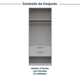 Guarda-roupa Modulado 2 Peças 4 Portas Jade Cabecasa Madeiramadeira - 4
