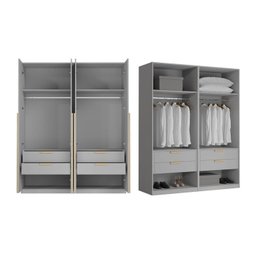 Guarda-roupa Modulado 2 Peças 4 Portas Jade Cabecasa Madeiramadeira - 6