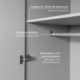 Guarda-roupa Modulado 2 Peças 4 Portas Jade Cabecasa Madeiramadeira - 8