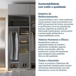 Guarda-roupa Modulado 4 Peças 4 Portas Jade CabeCasa MadeiraMadeira - 12
