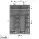 Ver imagem 3 de Guarda-Roupa Planejado 4 Peças 4 Portas Jade CabeCasa MadeiraOriginals Cinza/Urbano