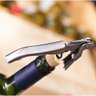 Saca-rolha Dois Estágios Abridor Garrafa Vinho Aço Escovado - 1