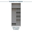 Ver imagem 4 de Guarda Roupa Planejado Casal 2 Peças 4 Portas Jade CabeCasa MadeiraOriginals Cinza/Urbano