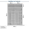 Guarda-roupa Modulado 4 Peças 4 Portas Jade CabeCasa MadeiraOriginals - 3