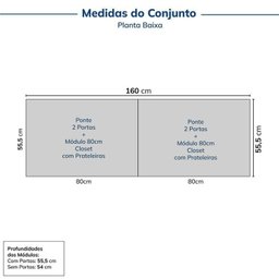 Guarda-roupa Modulado 4 Peças 4 Portas Jade CabeCasa MadeiraMadeira - 2