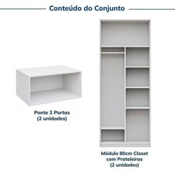 Guarda-roupa Modulado 4 Peças 4 Portas Jade CabeCasa MadeiraMadeira - 4