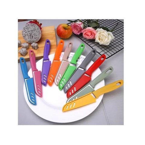 Faca Afiada Lâmina Aço Inox Com Capa/ Tampa Protetora