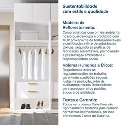 Guarda-roupa Modulado 4 Peças 4 Portas Jade CabeCasa MadeiraMadeira - 13