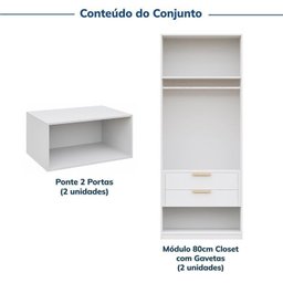 Guarda-roupa Modulado 4 Peças 4 Portas Jade CabeCasa MadeiraMadeira - 4