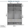 Guarda-roupa Modulado 4 Peças 4 Portas Jade Cabecasa Madeiramadeira - 3