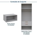 Ver imagem 4 de Guarda-Roupa Planejado 4 Peças 4 Portas Jade CabeCasa MadeiraOriginals Cinza/Urbano