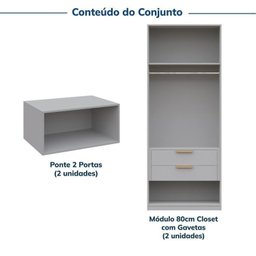 Guarda-roupa Modulado 4 Peças 4 Portas Jade CabeCasa MadeiraMadeira - 4