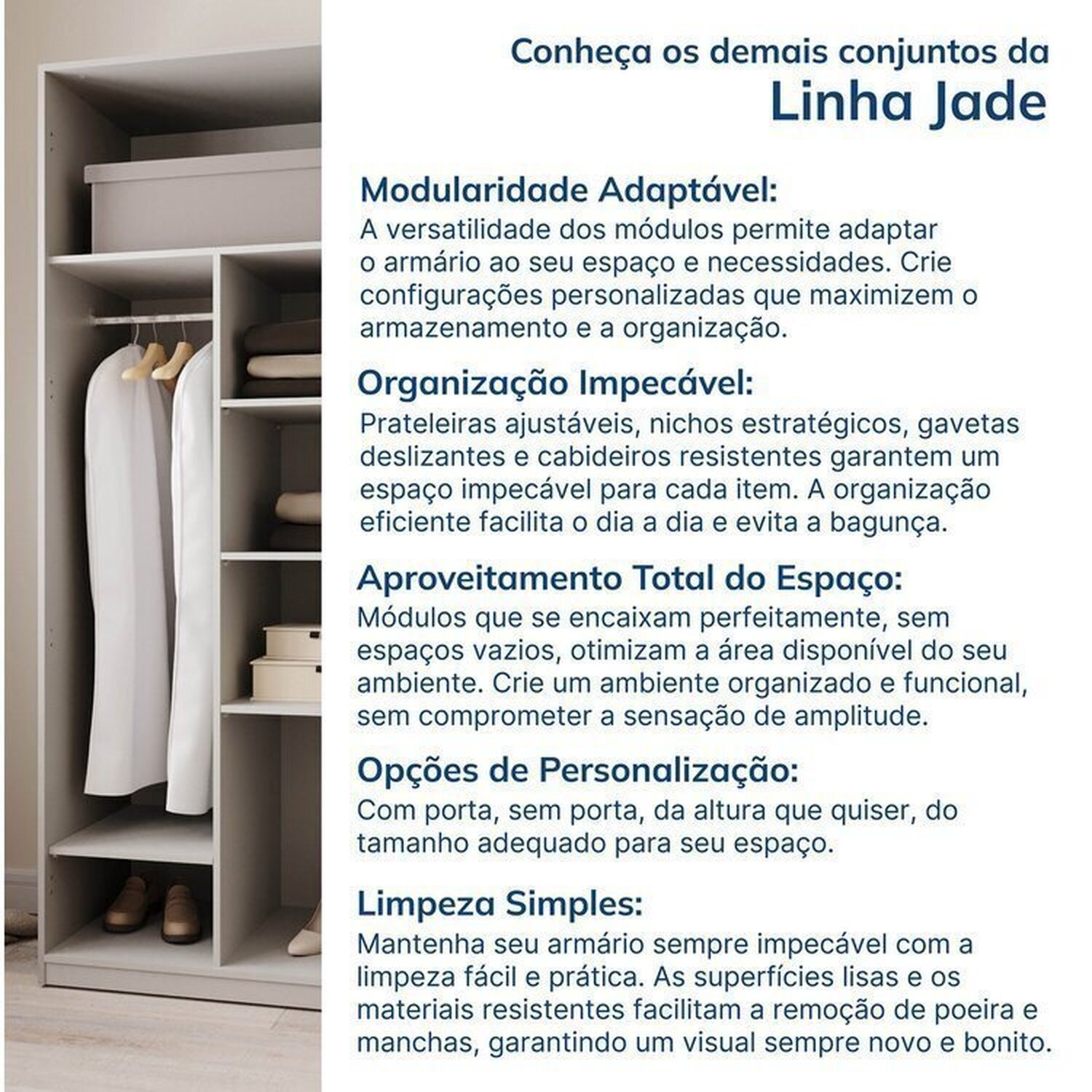 Guarda-roupa Modulado 4 Peças 4 Portas Jade Cabecasa Madeiramadeira - 14
