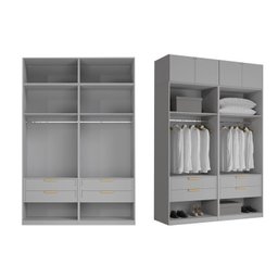 Guarda-roupa Modulado 4 Peças 4 Portas Jade CabeCasa MadeiraMadeira - 5