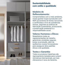 Guarda-roupa Modulado 4 Peças 4 Portas Jade CabeCasa MadeiraMadeira - 13