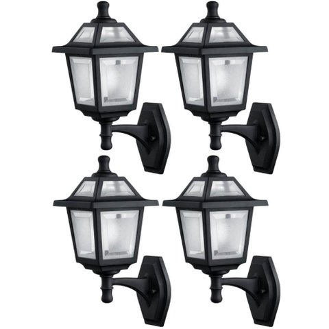 Kit 4 Arandelas Parede Luminárias Externas Coloniais Ravena Preto Dital Clássico