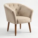 Ver imagem 4 de Cadeira Estofada para Recepção Clinica Tecido Veludo Elegante Confortavel Pés de Madeira Resistente