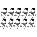 Ver imagem 1 de Kit 10 Cadeiras Dobrável Auditório Hotel Aço Pintado Lena Preto