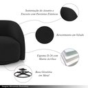 Ver imagem 3 de Poltrona Decorativa Jenny Base Giratória em Metal Preto Veludo Preto G45 - Gran Belo