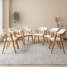 Kit 6 Cadeiras de Jantar Estofadas em Madeira Maciça e Linho Dalia - 11