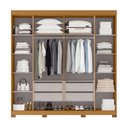 Ver imagem 4 de Guarda-Roupa Casal Bogota 6 Portas 4 Gavetas com Espelho Cinamomo/Off White - MX Móveis