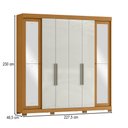 Ver imagem 2 de Guarda-Roupa Casal Bogota 6 Portas 4 Gavetas com Espelho Cinamomo/Off White - MX Móveis