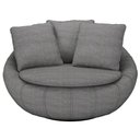 Ver imagem 4 de Kit 02 Poltronas Para Sala De Estar Decorativa Giratória Kira M03 Linho Cinza - Lyam Decor