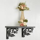 Ver imagem 2 de Mão Francesa Ornamentada Preta Aço 20cm Flor Arabesco Zarg