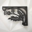 Ver imagem 4 de Mão Francesa Ornamentada Preta Aço 20cm Flor Arabesco Zarg