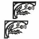 Ver imagem 1 de Mão Francesa Ornamentada Preta Aço 20cm Flor Arabesco Zarg