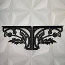 Ver imagem 7 de Mão Francesa Ornamentada Preta Aço 20cm Flor Arabesco Zarg