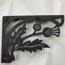 Ver imagem 5 de Mão Francesa Ornamentada Preta Aço 20cm Flor Arabesco Zarg