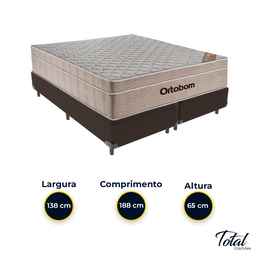 Cama Box Bipartido Casal Marrom e Colchão Airtech Springpocket Molas Ensacadas Ortobom - 3