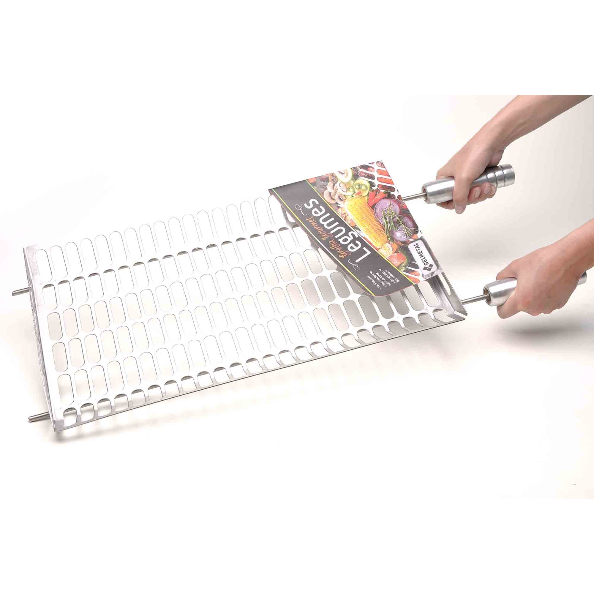 Grelha para Legumes com Abas 30x50cm Inox Aisi 430 Escovada - Selmetal - 3