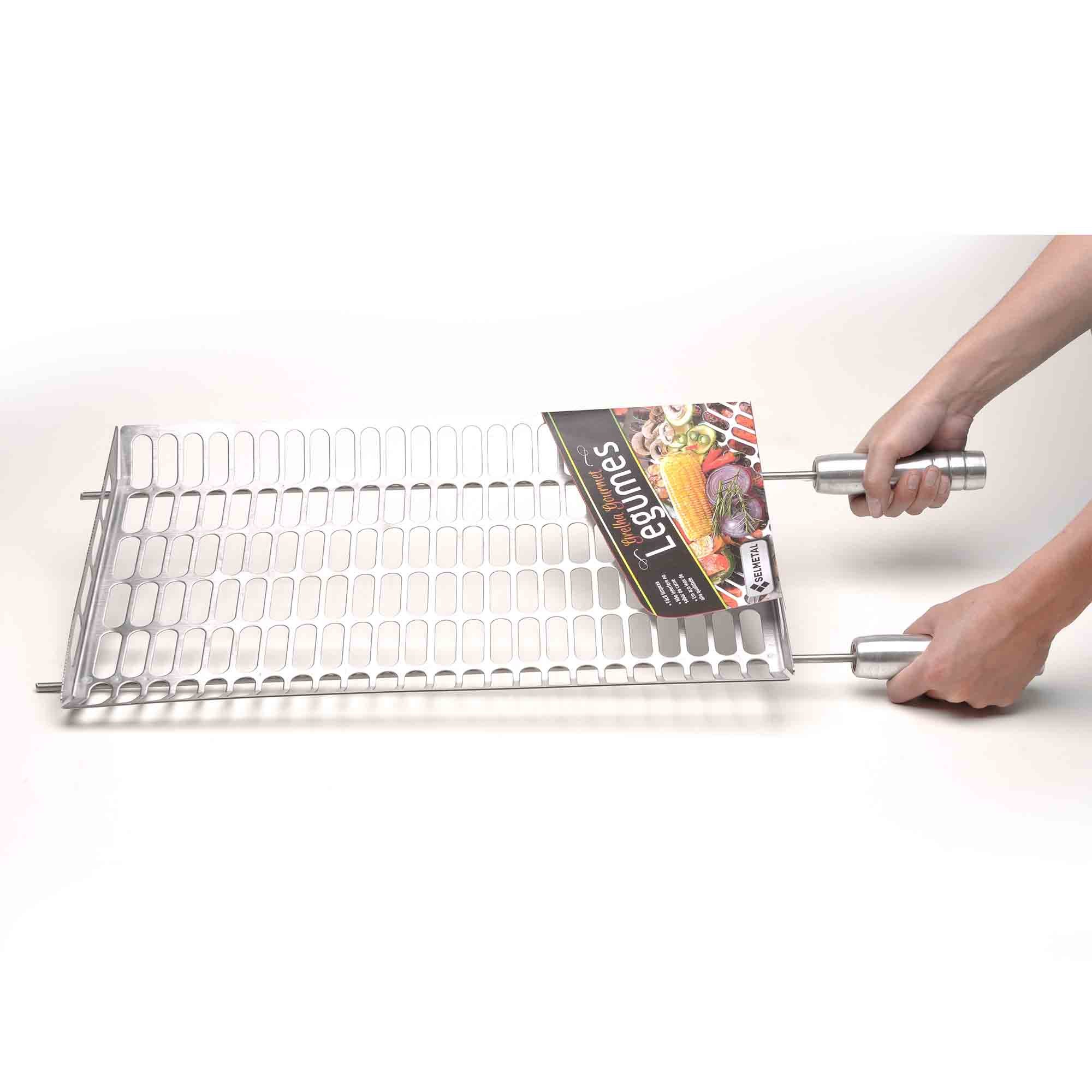 Grelha para Legumes com Abas 30x50cm Inox Aisi 430 Escovada - Selmetal - 2
