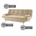 Ver imagem 3 de Estofado Sofá Cama Flip 90x185x90cm Bege