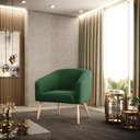 Ver mais imagens de Kit 02 Poltronas Veludo Verde Esmeralda Pés Palito D’Rossi