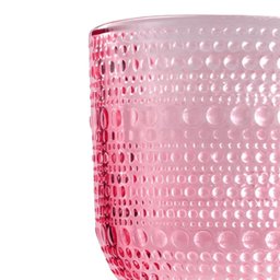 Jogo com 6 Taças Pérola de Vidro Rosa de Agua ou Suco 390ml - 5