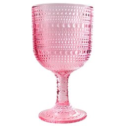 Jogo com 6 Taças Pérola de Vidro Rosa de Agua ou Suco 390ml - 3