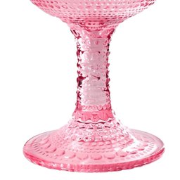 Jogo com 6 Taças Pérola de Vidro Rosa de Agua ou Suco 390ml - 4